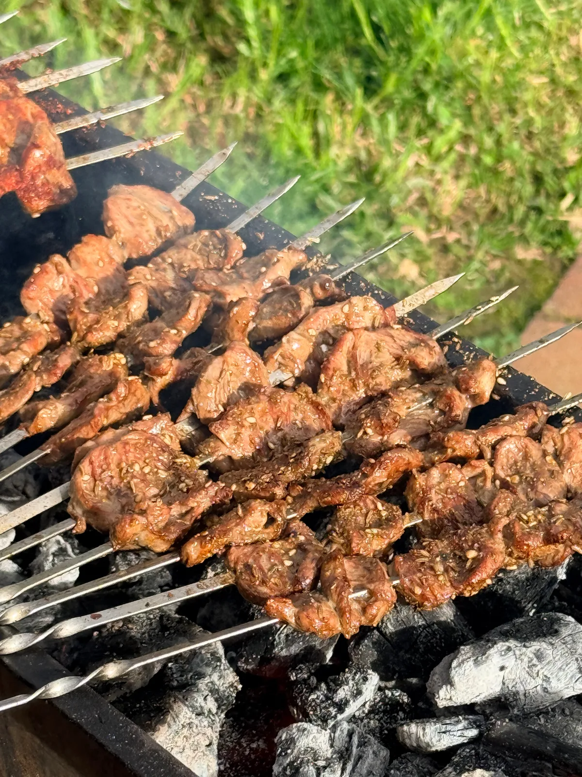 Fresh skewers, cooked for your guests